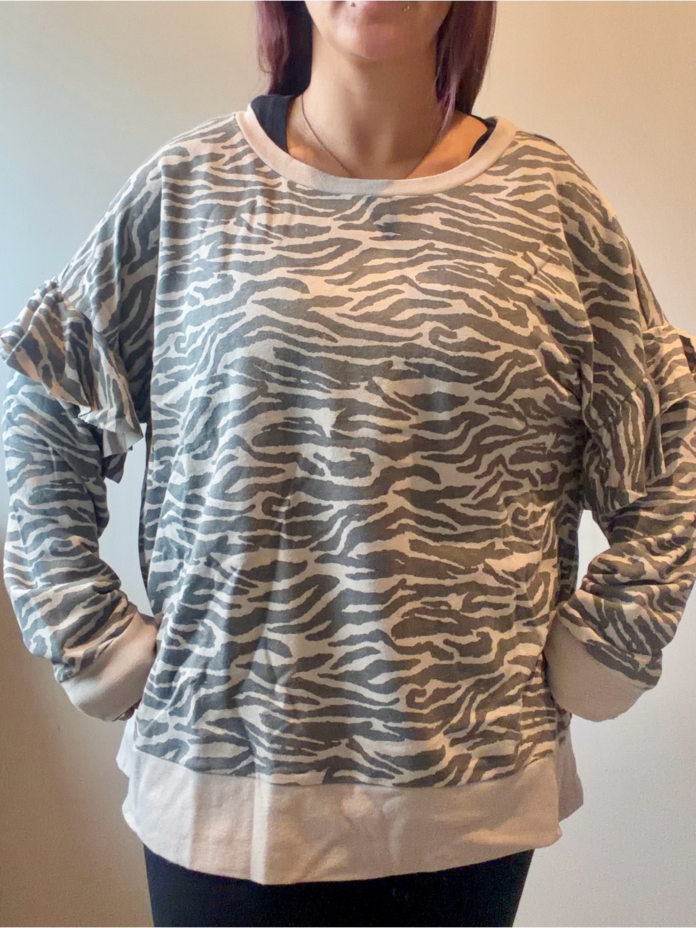 Gray by Grayson‎ Social 2X Womens Grey Striped Crew Neck Sweater